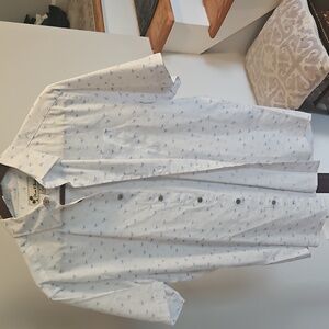 Oliver+Burke White Short Sleeve Button-Up Shirt Mens Size M